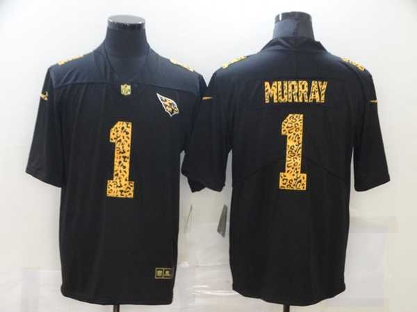 Men%27s Arizona Cardinals #1 Kyler Murray 2020 Black Leopard Print Fashion Limited Stitched Jersey Dzhi
